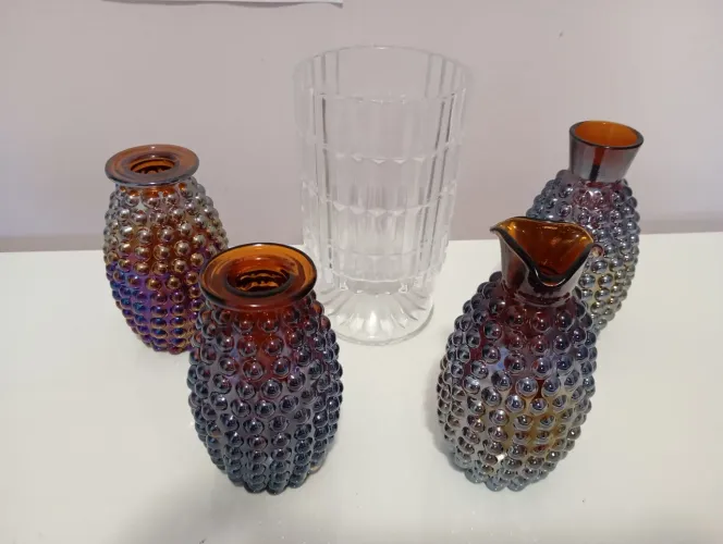 Kit de Vasos Decorativos em Vidro - Novos