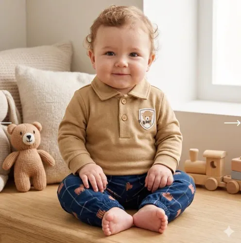 Conjunto moletom ursinho marrom Mundi 