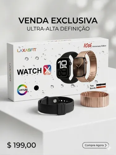 Smartwatch Watch X AMOLED | Até 5x Sem Juros