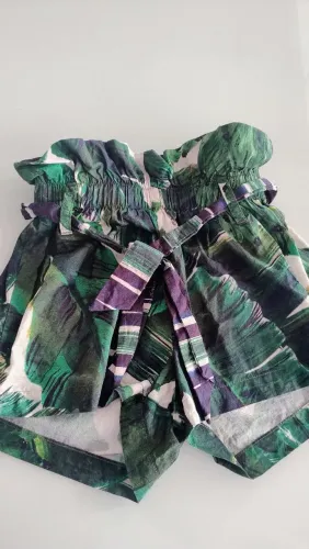 Short verde estampado , infantil menina,Água de coco Tam 6