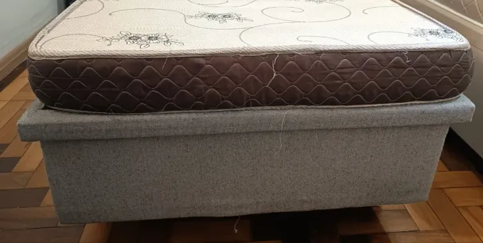 Cama Box Baú Solteiro + Colchão Espuma D20