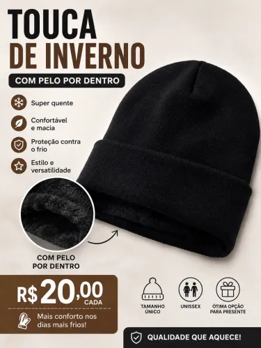 Touca preta unissex