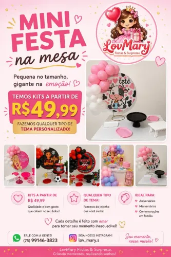 Mini Festa na Mesa Personalizada