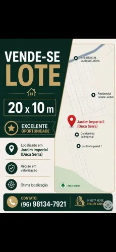 Terreno Cond. Jardim Imperial 20m X 10m