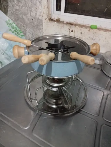 COMBO: kit fundue+balança de cozinha 