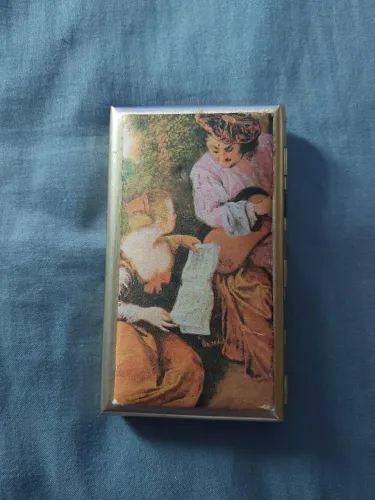 Antiga cigarreira 1960 Arte de Antoine Watteau   Le Satyre (O Sátiro)