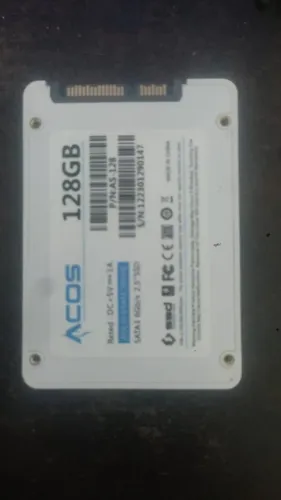 SSD ACOS 128GB SATA III - 100% Saudável - Funcionando Perfeitamente