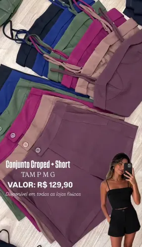 CONJUNTO CROPPED + SHORT