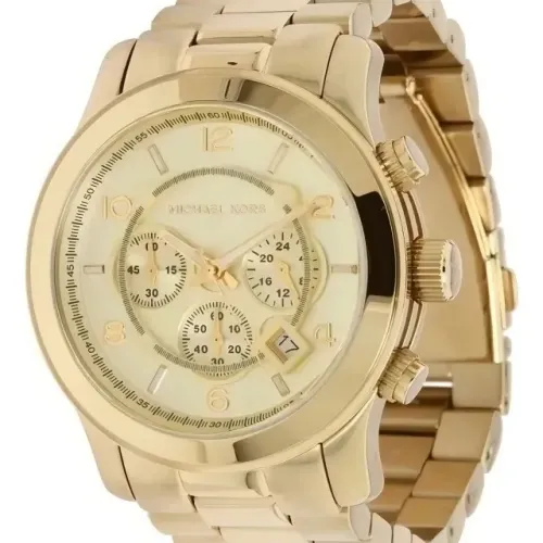 Relógio Michael Kors Runway MK8077 Dourado Original 45 mm