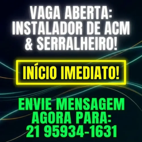 Vaga: Instalador de ACM / Serralheiro