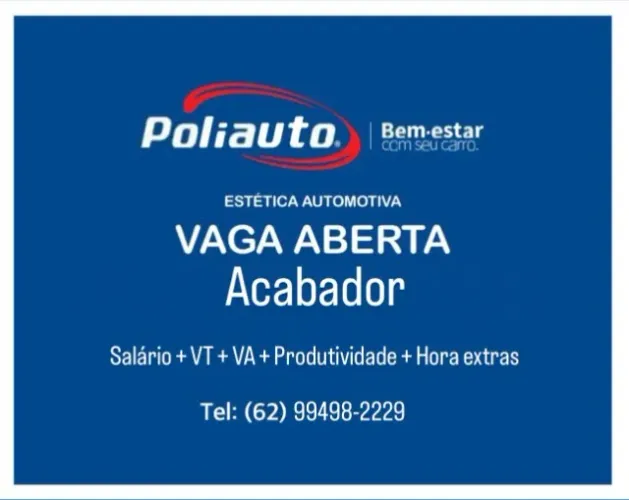ACABADOR OU LAVADOR DE VEÍCULOS