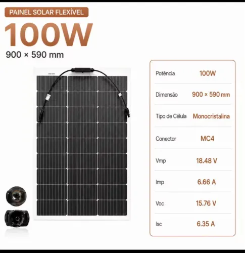 Placa solar flexível
