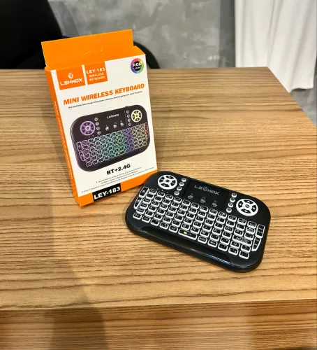 Mini Teclado Wireless Lehmox LEY-183 com Touchpad e LED RGB