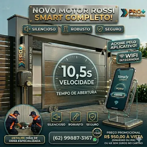 motor portão Rossi wi fi instalado e configurado