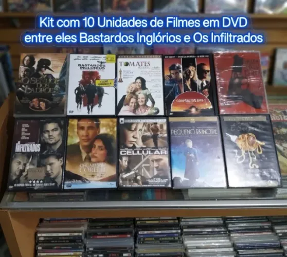 Kit com 10 Unidades de Filmes em DVD entre eles Bastardos Inglórios e Os Infiltrados