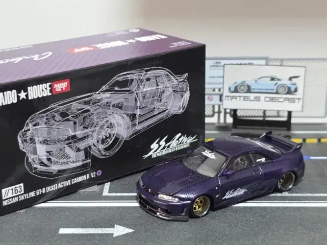 Nissan Skyline GT-R R33 Carbon KAIDOHOUSE - MiniGT