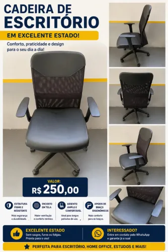 Cadeira Escritório Giratória Mesh