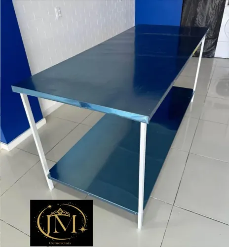 Mesas de inox com 2 tampos