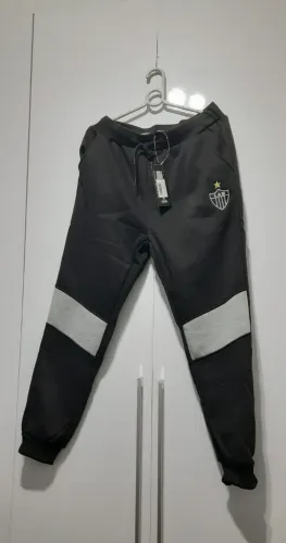 Calça Moletom Jogger Atlético-MG Galo Preta Tam G Nova