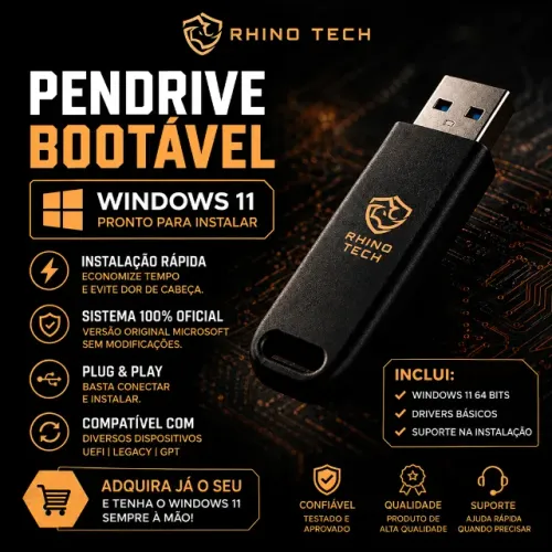 Pendrive Bootável Windows 11 | Rhino Tech