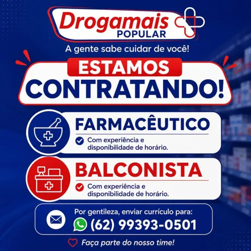 Contrata-se Farmacêutico e balconista
