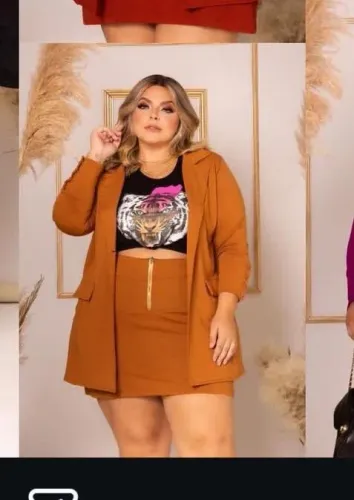 conjunto feminino em moletinho de excelente qualidade, composto por blazer alongado e saia