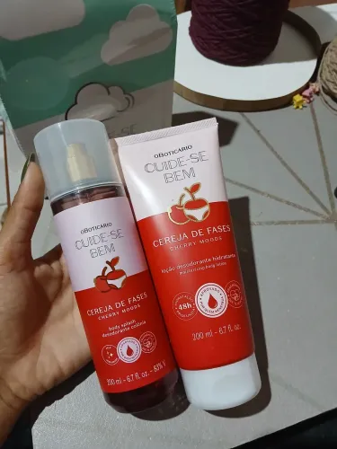 Body splash e hidratante cuide se bem cereja
