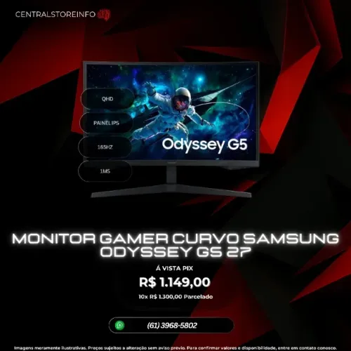 MONITOR GAMER CURVO SAMSUNG ODYSSEY G5 27