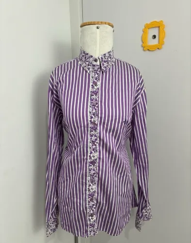 camisa dudalina listrada roxa gg