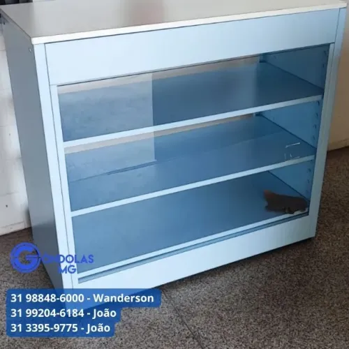 balcão vitrine em aço