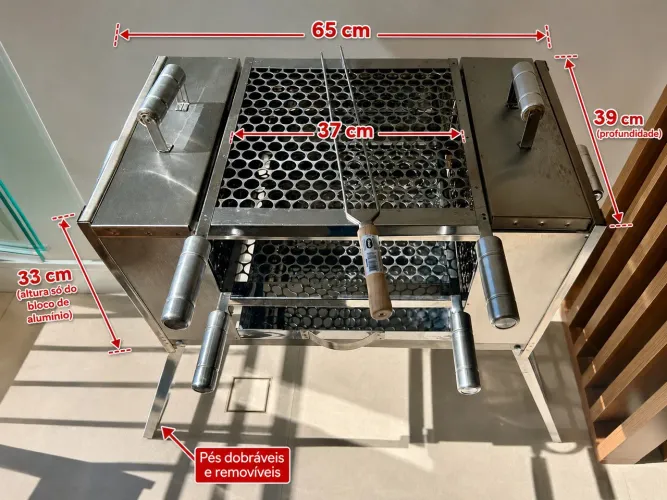 Churrasqueira ecológica sem fumaça 65cm - Quase nova!!!
