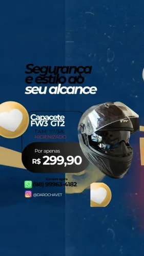 CAPACETE FW3 GT2 HIGIENIZADO
