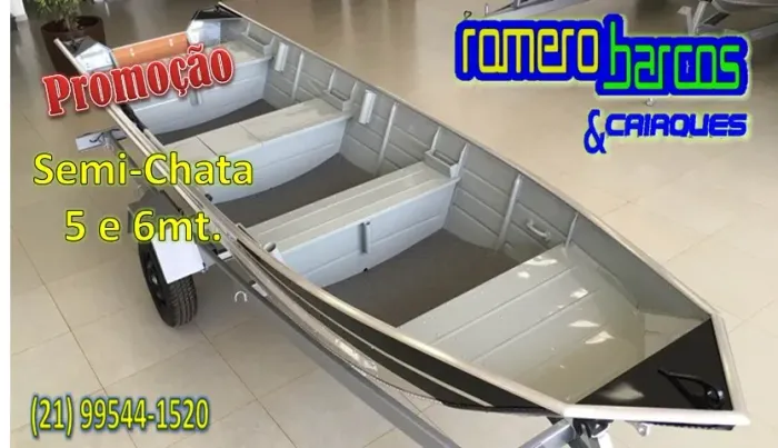 BARCO DE ALUMINIO 6 METROS BORDA ALTA SEMI CHATA