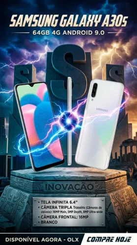Samsung Galaxy A30s 64GB Branco - Tela 6.4" e Câmera Tripla (Muito Conservado)