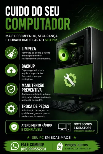 Suporte e manutenção para computadores e notebooks.