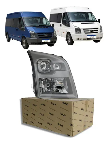 Farol Ford Transit 2009 A 2014 Novo Cromado Eletrico C/motor Direito/passageiro