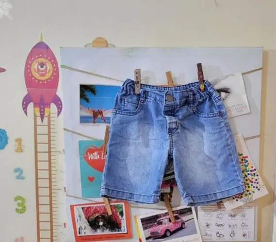 Lote shorts infantis masculino tam 2 jeans tactel 
