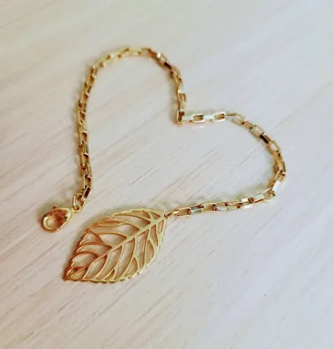 Pulseira Folha Dourada