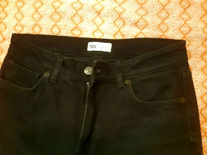 Calça Zara brim preta feminina
