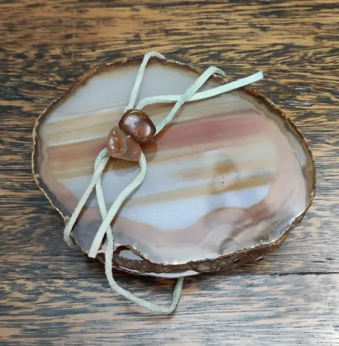Kit 6 Porta Copos de Pedra Ágata Natural - Decoração Sofisticada