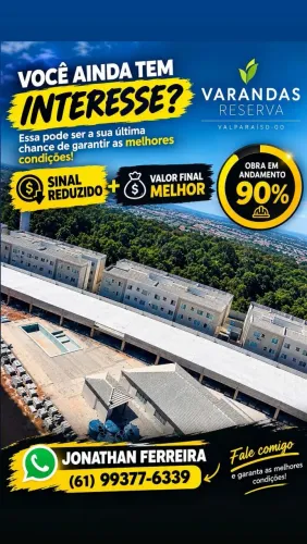 Varandas Reserva Apês na Planta Valparaiso 1 | 2 e 3 qtos apart MCMV apê | ñ é Casa ágio