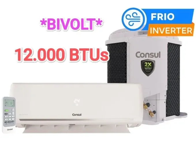 Ar Split Cônsul INVERTER 12000 BTUs - BIVOLT + NOVO + Nota + Garantia + Cartão 12x 
