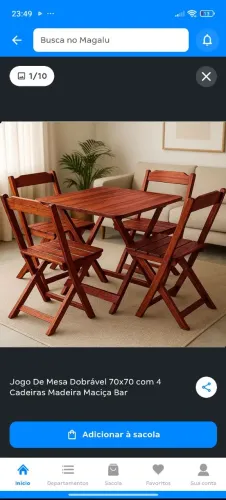 Conjunto de mesa com 4 cadeiras restaurante