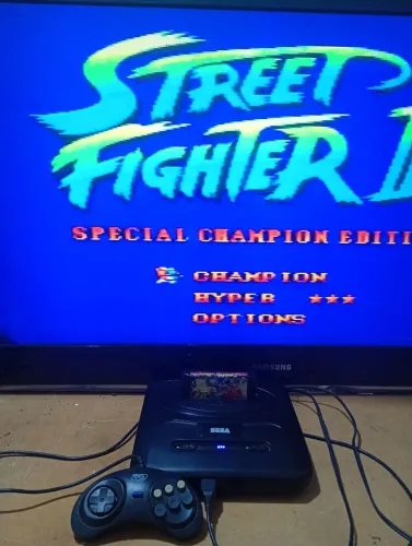 Mega drive 3 1 controle 1 jogo street fighter Champion Editon