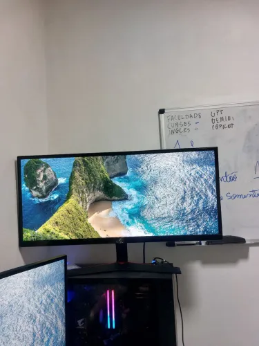 Monitor Ultrawide LG 29" IPS Full HD (29UM69G) - COM DETALHE NA TELA