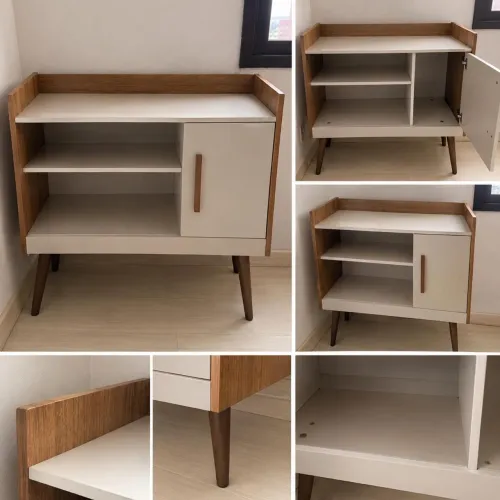 Balcão Multiuso MDF com Porta e Prateleiras