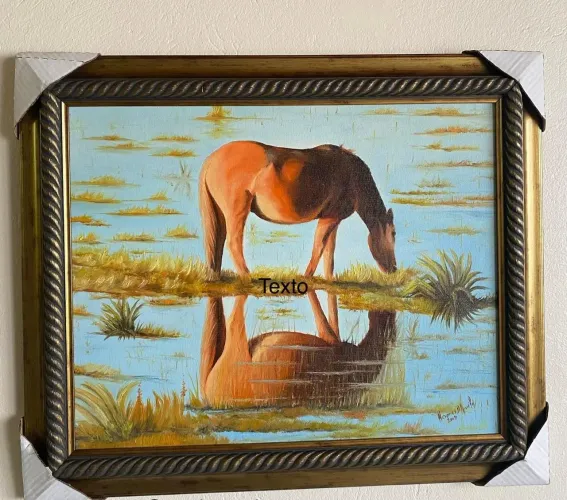 Quadro cavalo na lagoa