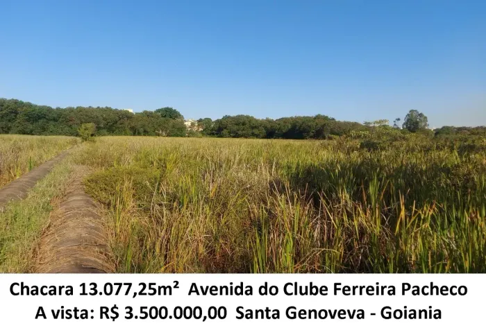 Leia a descrição: Chacara 13.077,25m² (Avenida do Clube Ferreira Pacheco) Santa Genoveva