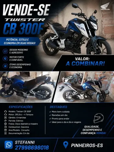 Venda de moto Twister CB 300F