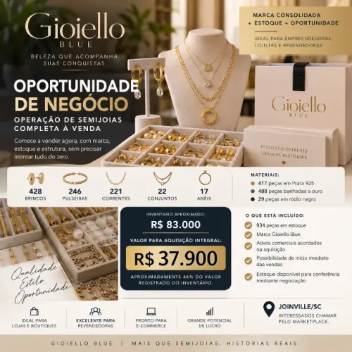 Negócio de Semijoias Completo + 934 Peças | Gioiello Blue